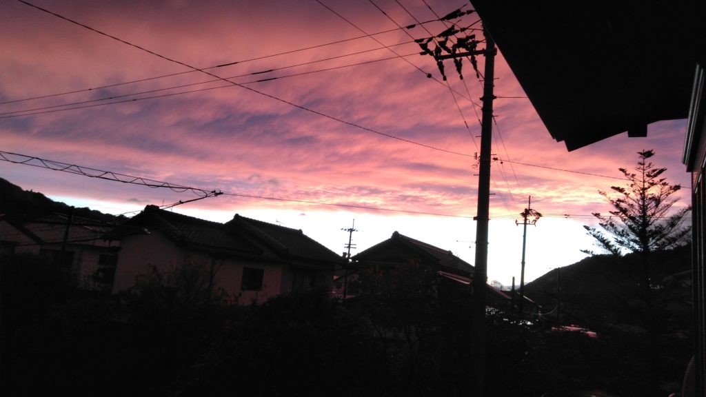 高知県の不思議な夕焼け（2021年11月）