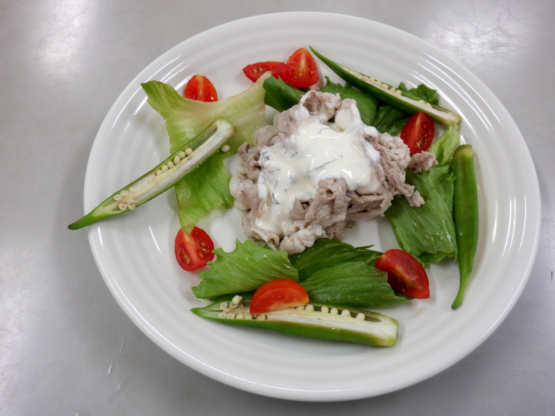 ؃VuT^[Og\[X ( Ppork shabu salad with yogurt sauce 