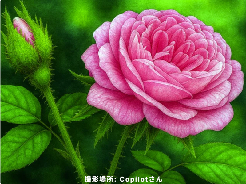 苔薔薇のイラスト