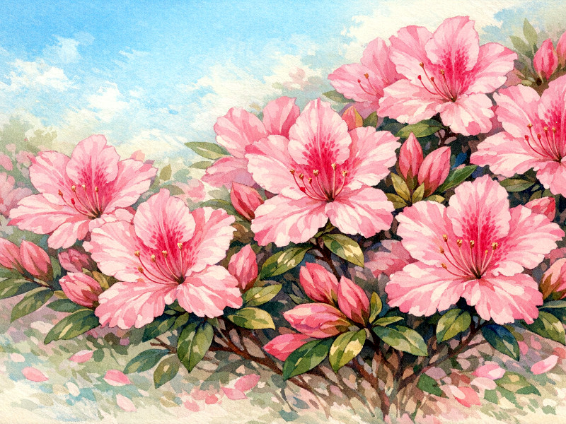 アザレア（Azalea、学名：Rhododendron simsii）