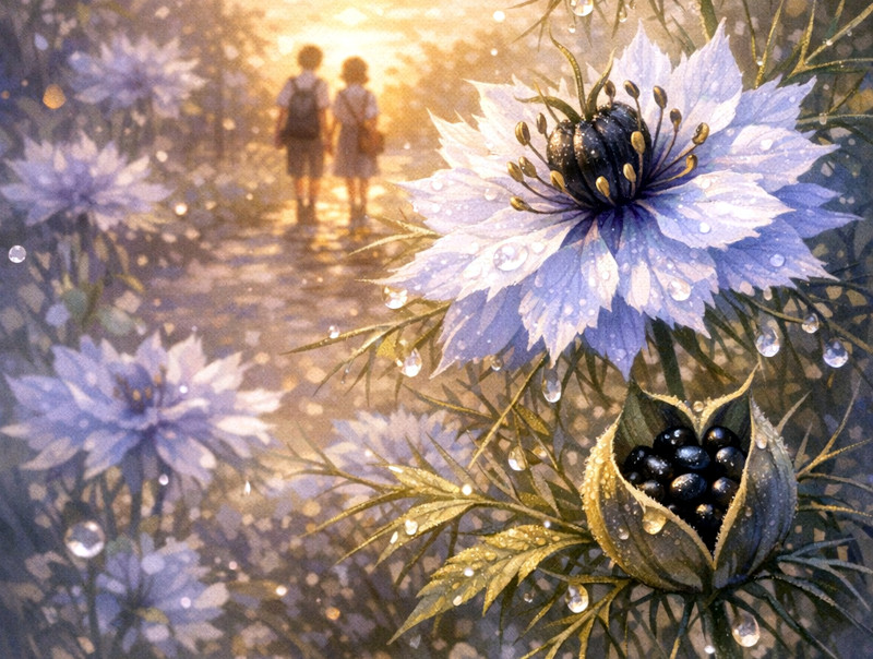 クロタネソウ（黒種草、学名：Nigella damascena）