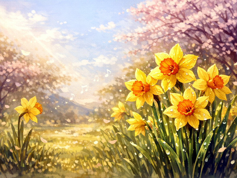 「春がほどけた日」黄スイセン