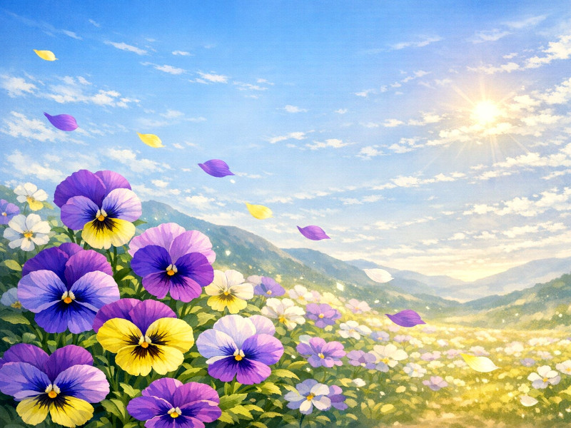 パンジー（Pansy、学名：Viola × wittrockiana）