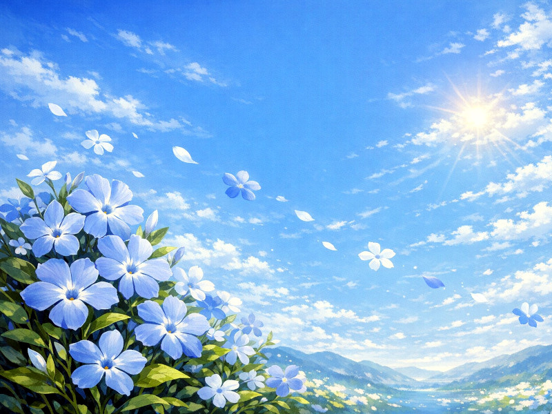 ツルニチニチソウ（蔓日々草、Vinca major）