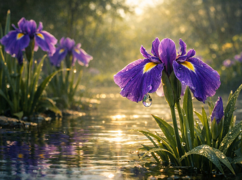 ハナショウブ（花菖蒲、Iris ensata var. ensata）