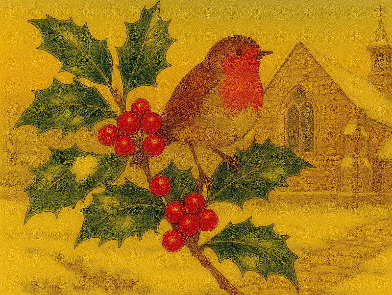 この赤い実、まるで冬の灯りみたいだね