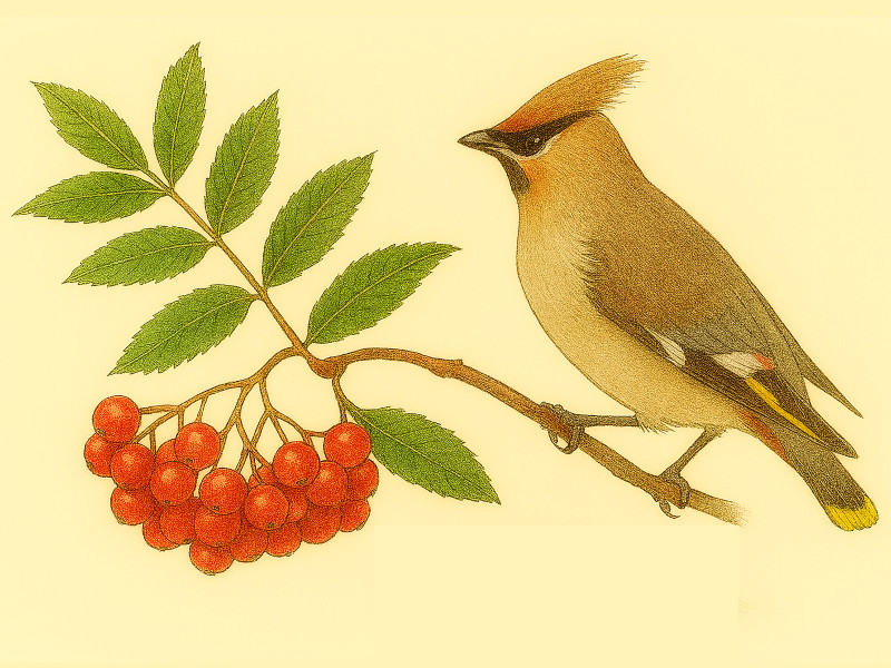 キレンジャク（黄連雀）