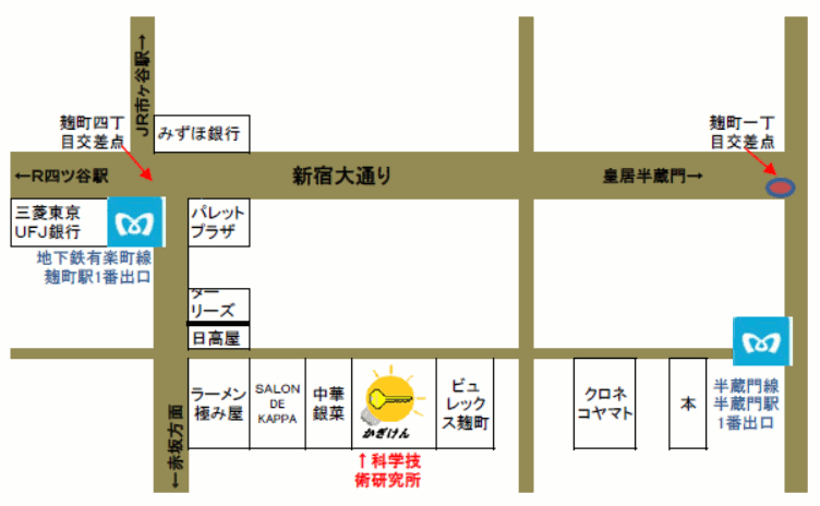 かぎけんへのアクセスマップ 科学技術研究所